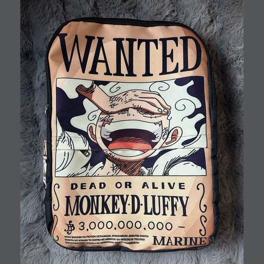 One piece luffy wanted back bag