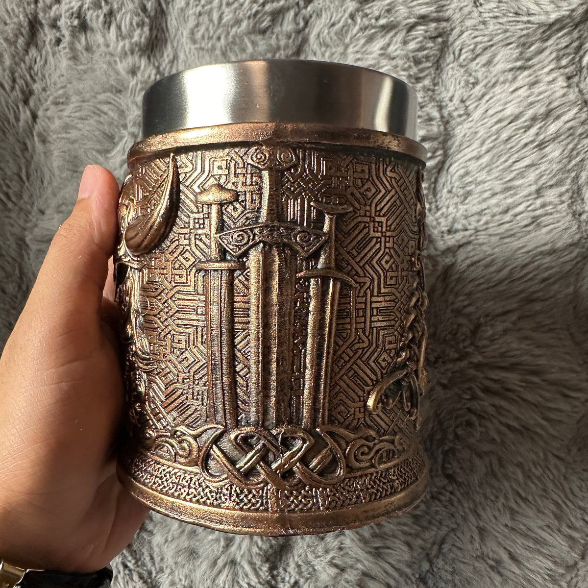 Norse Viking Helmet Mug - Vintage Style Valhalla Tankard Gift