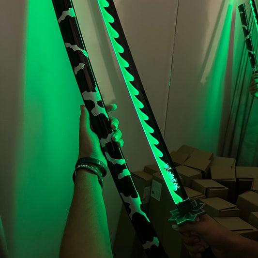 LED Light Demon Slayer Katana Luminous Sword Tomioka Giyuu Anime Cosplay Prop Knife Real Japanese Katana Samurai Lightsabre Toy