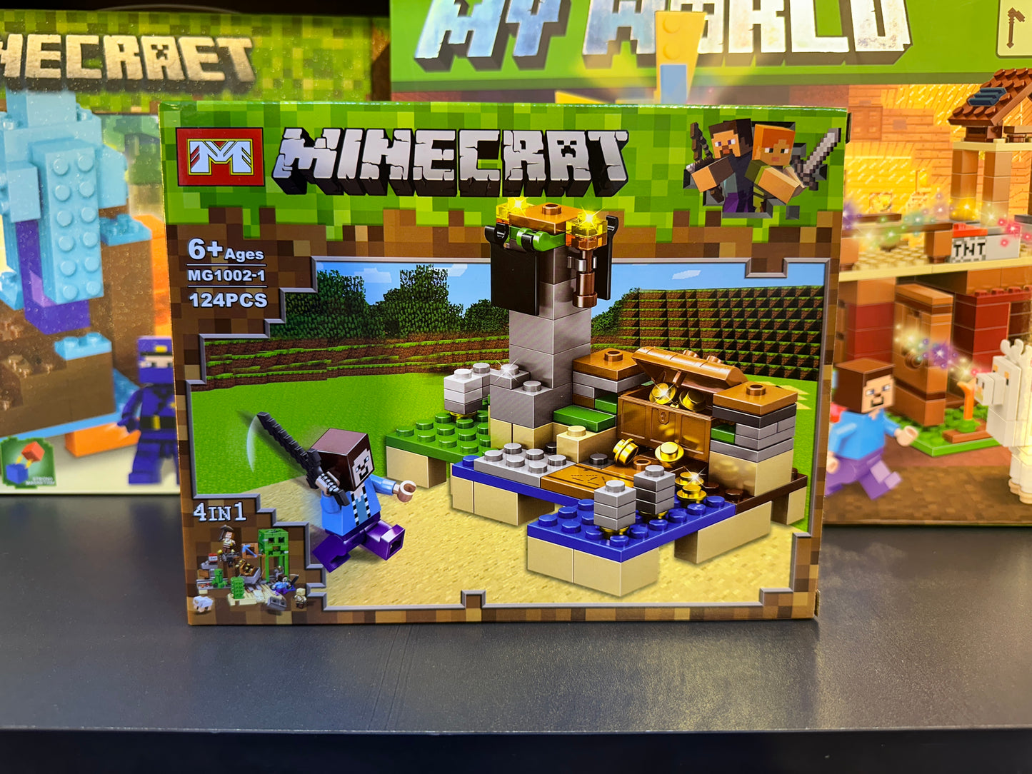 Minecraft 4-in-1 Building Blocks Set – Collectible Action Figures & Playsets (MG1002)