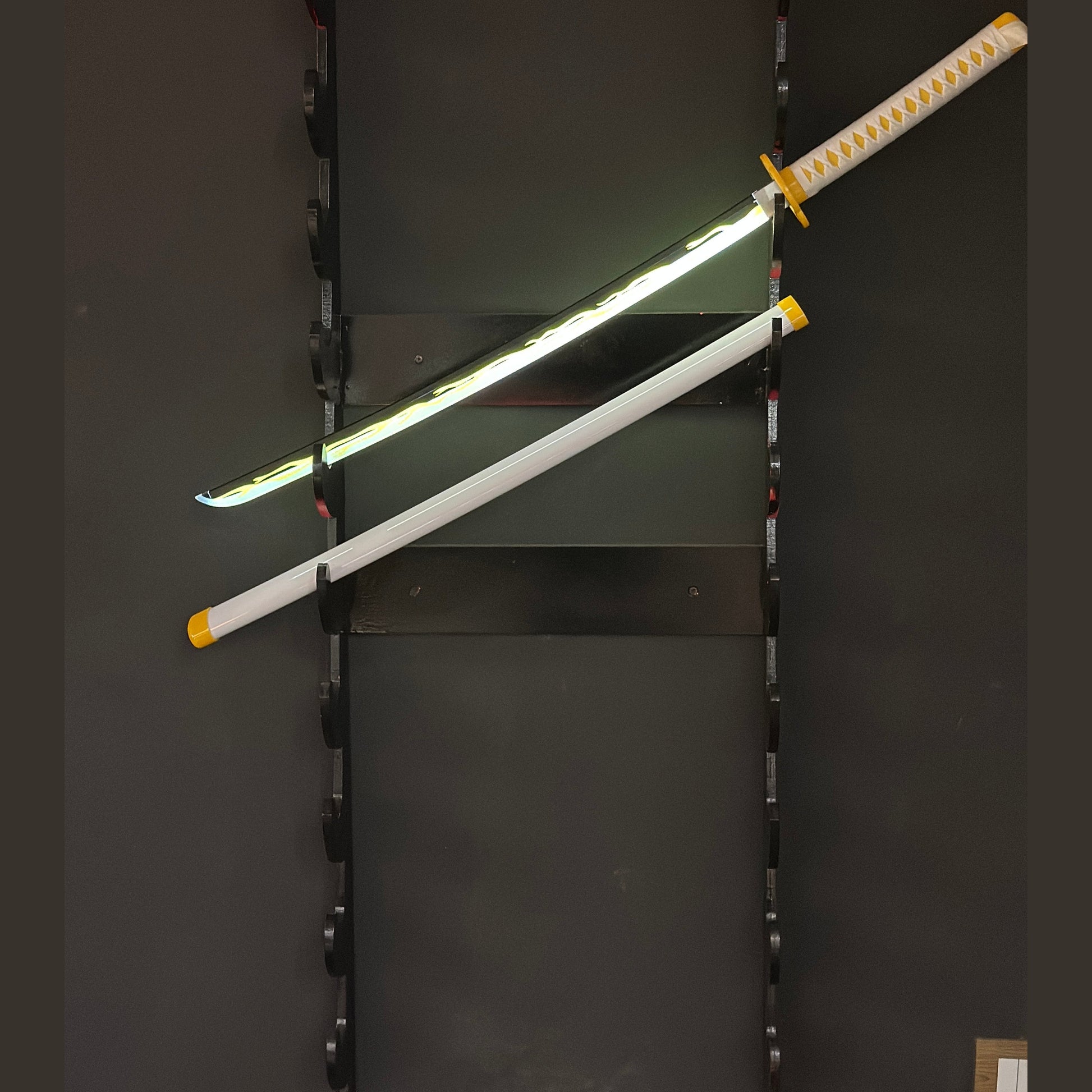 LED Light Demon Slayer Katana Luminous Sword Tomioka Giyuu Anime Cosplay Prop Knife Real Japanese Katana Samurai Lightsabre Toy