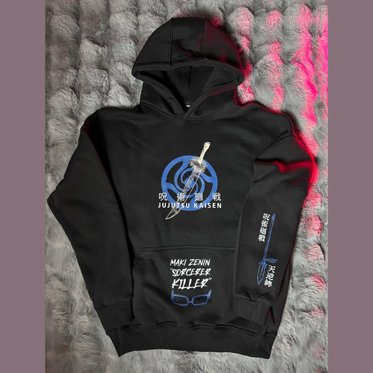 Maki zenin | jujutsu Kaisen black Hoodie