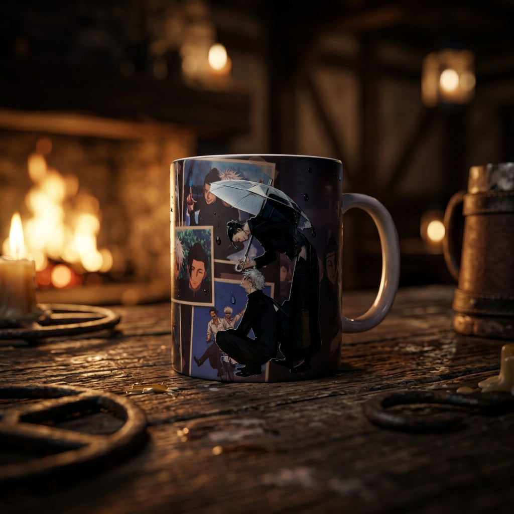 Dark Fantasy Magic Anime Collage Ceramic Mug – Shonen Character Magic Mug