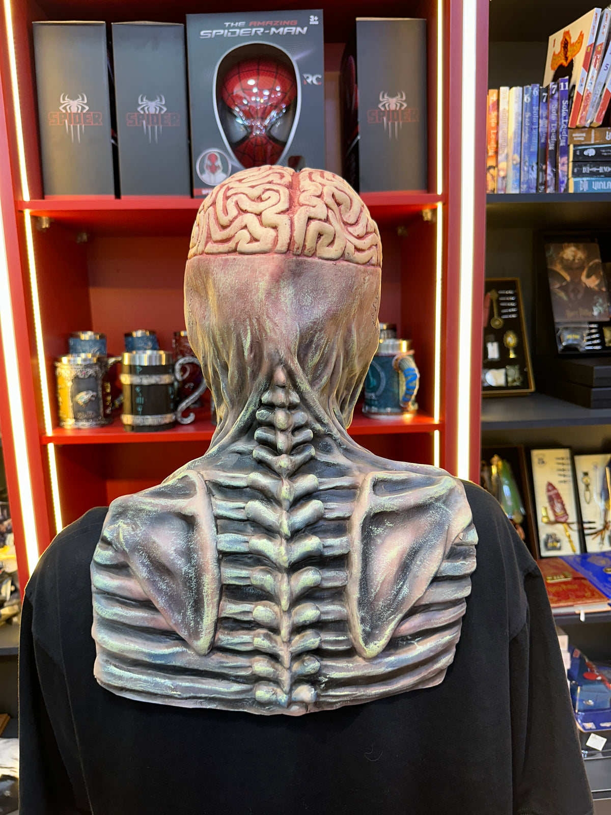 Scary Undead Skull Mask with Exposed Brain for Halloween