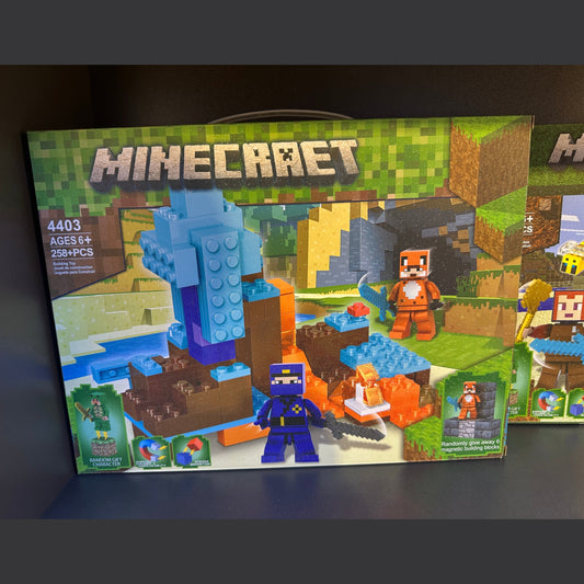 Minecraft Style Construction Blocks Playset with Figures – 250+ Pcs