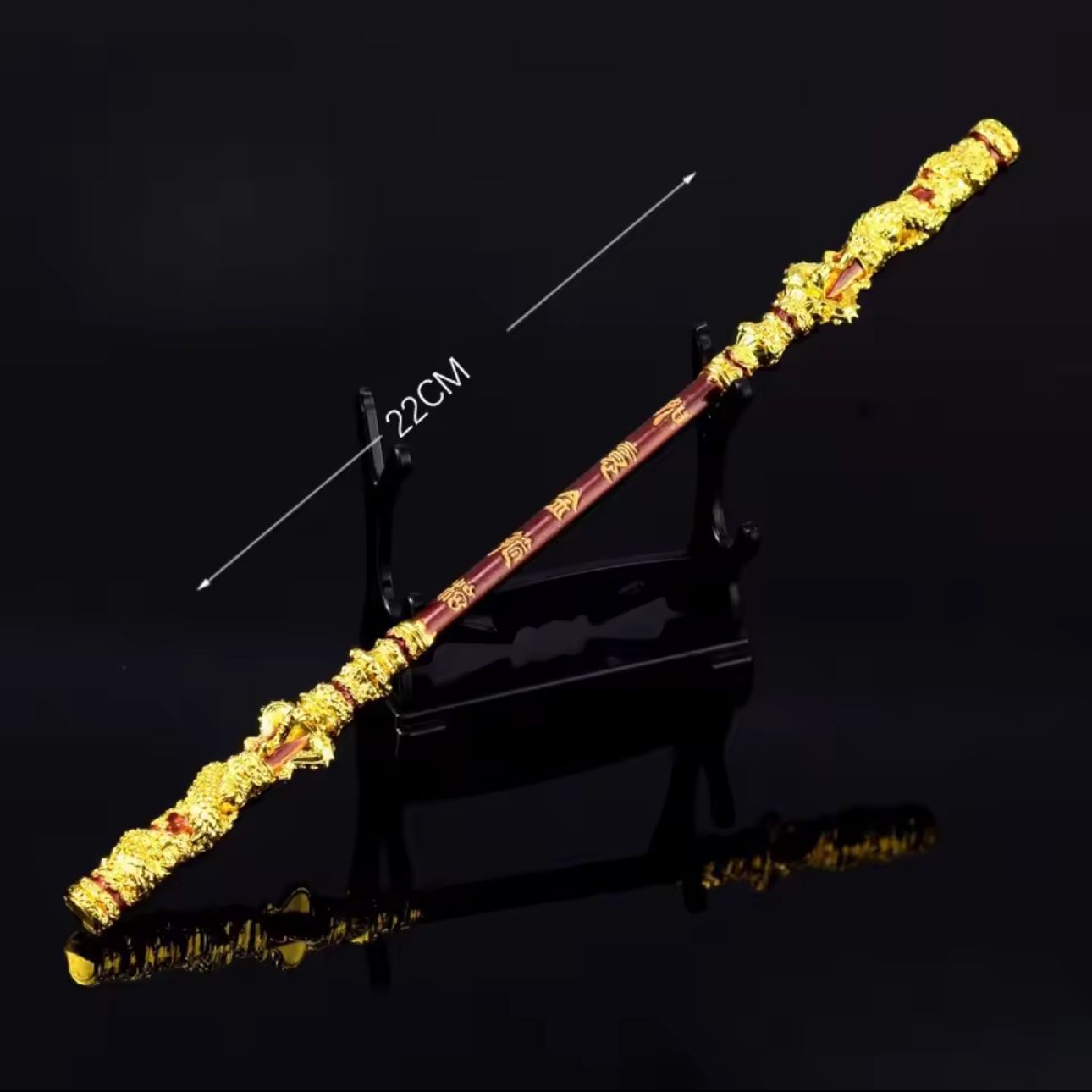 New 22cm Chinese WuKong Crafts Modle Sun Wukong Monkey King Bar Metal Elite Carved Swords Game Peripherals Festival Gift Toy Kid
