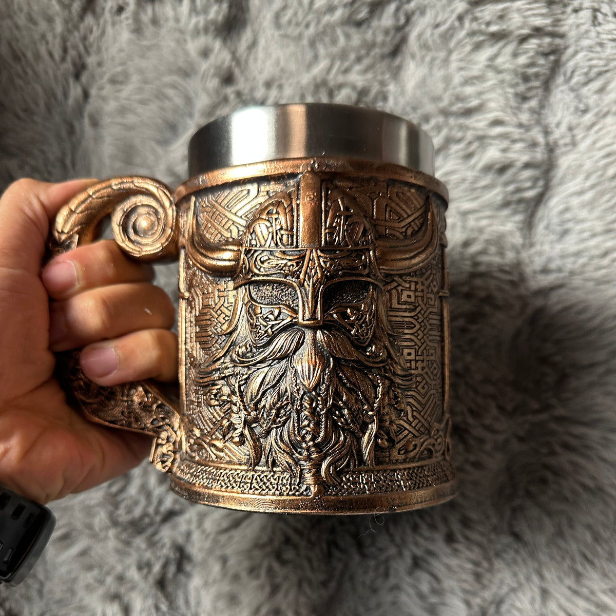 Norse Viking Helmet Mug - Vintage Style Valhalla Tankard Gift
