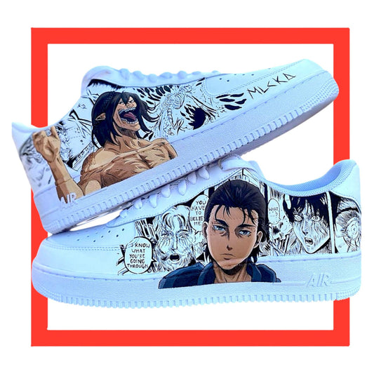 Eren attack on titan mirror air force anime shoes