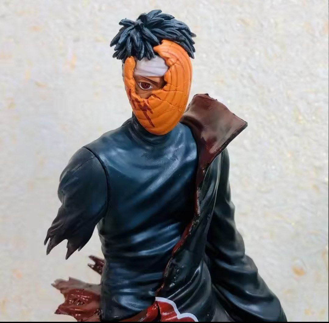 34cm New Naruto Anime Figure Uchiha Obito Perimeter PVC Model Scene Statue Desktop Decoration Ornaments Kids Birthday Gifts To