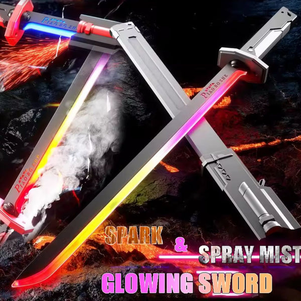 7-Color LED Light Sword with Spark & Smoke Effect