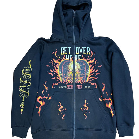 Mortal kombat scorpion Ninja Hoodie - black| Anime Hoodies Egypt
