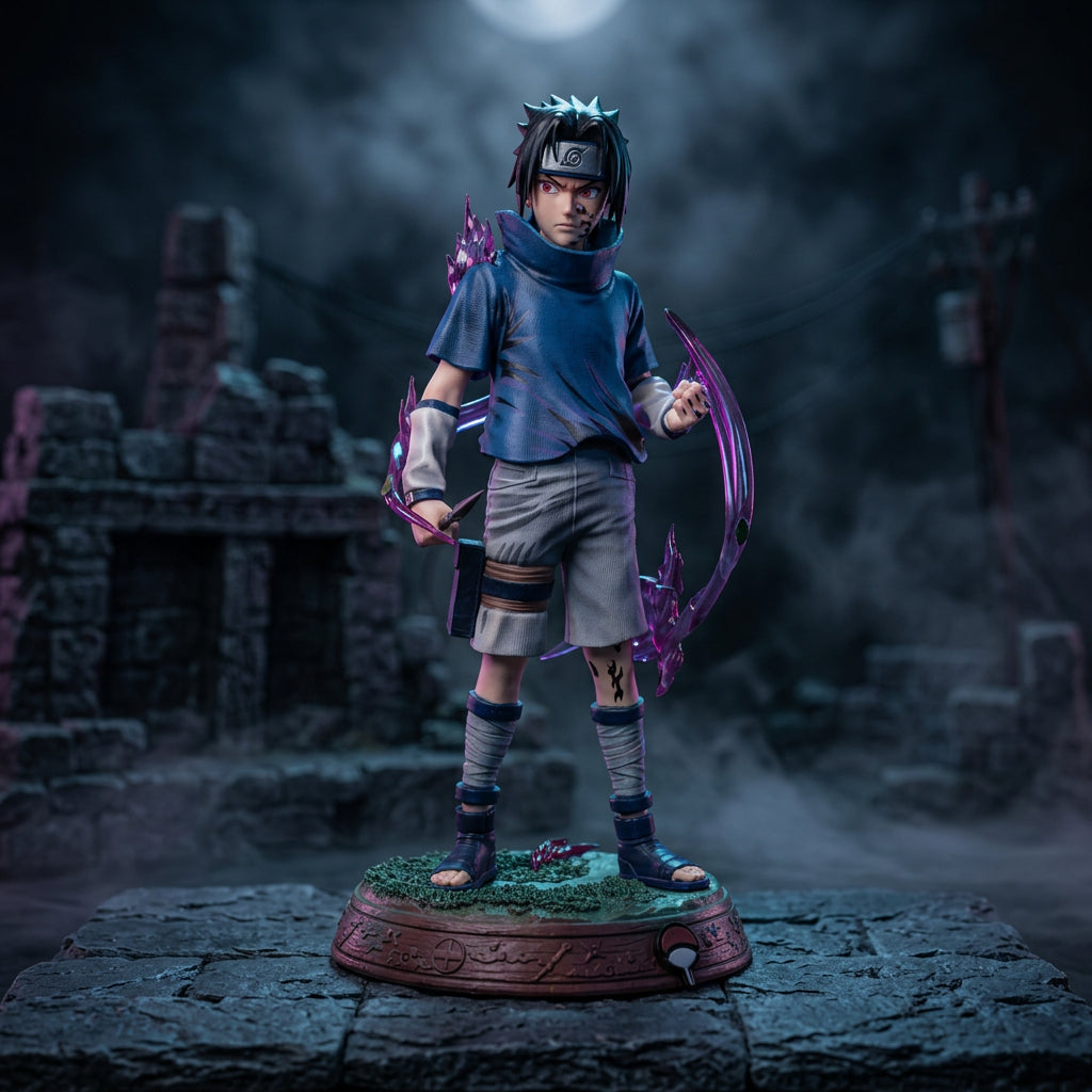 Highly Detailed Red-Eyed Assassin Figure - Cursed Warrior Edition with Kunai