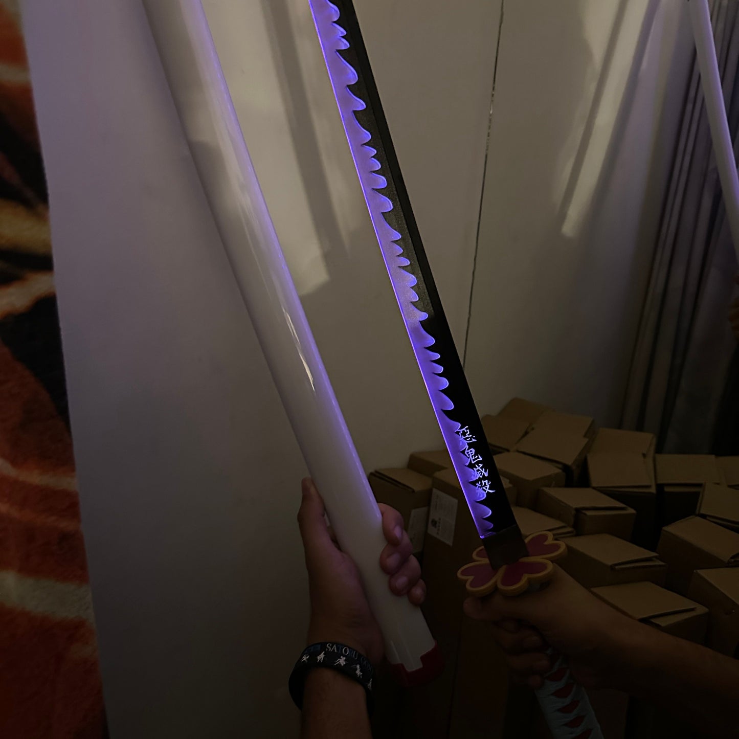 LED Light Demon Slayer Katana Luminous Sword Tomioka Giyuu Anime Cosplay Prop Knife Real Japanese Katana Samurai Lightsabre Toy