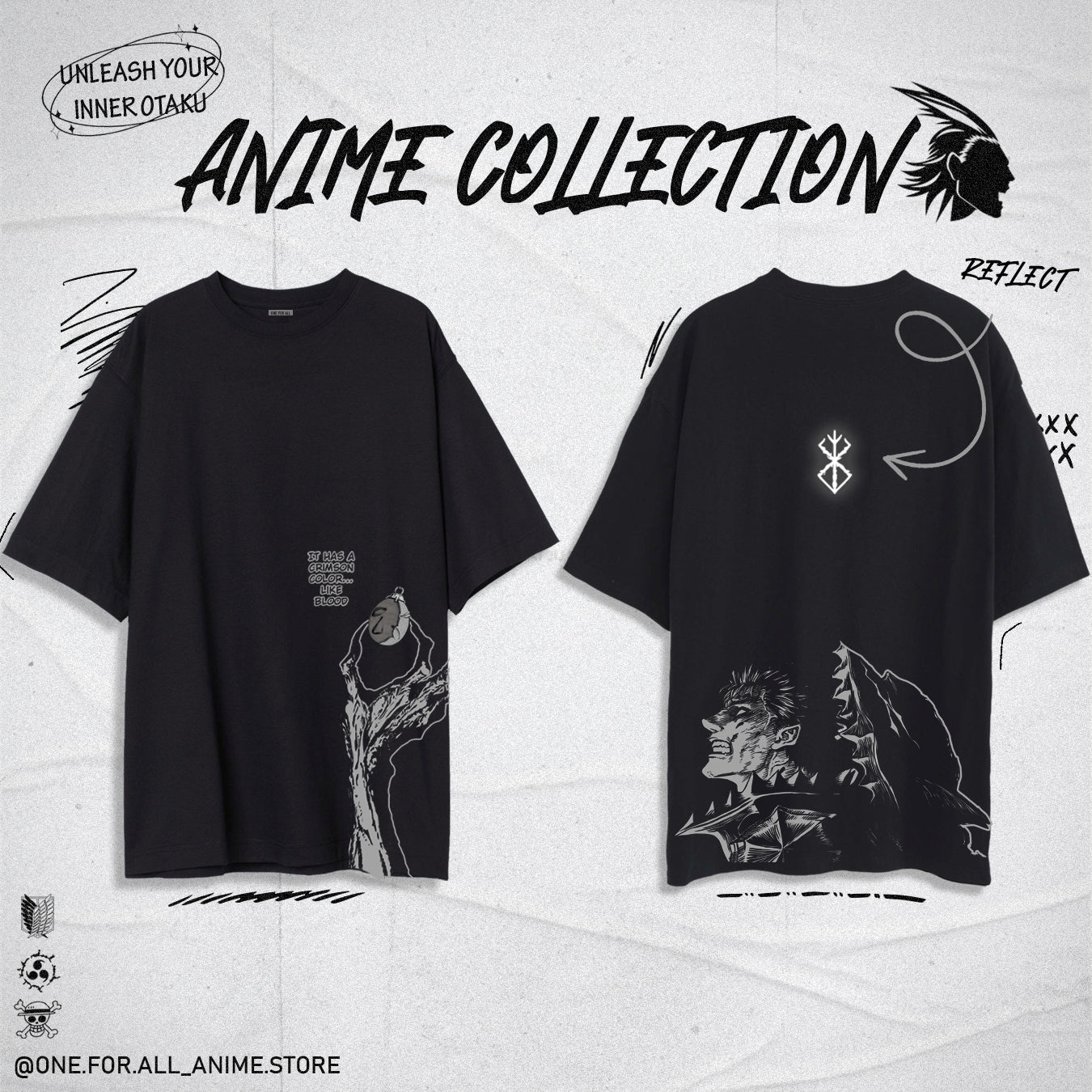 Berserk guts black t-shirt from ONE FOR ALL