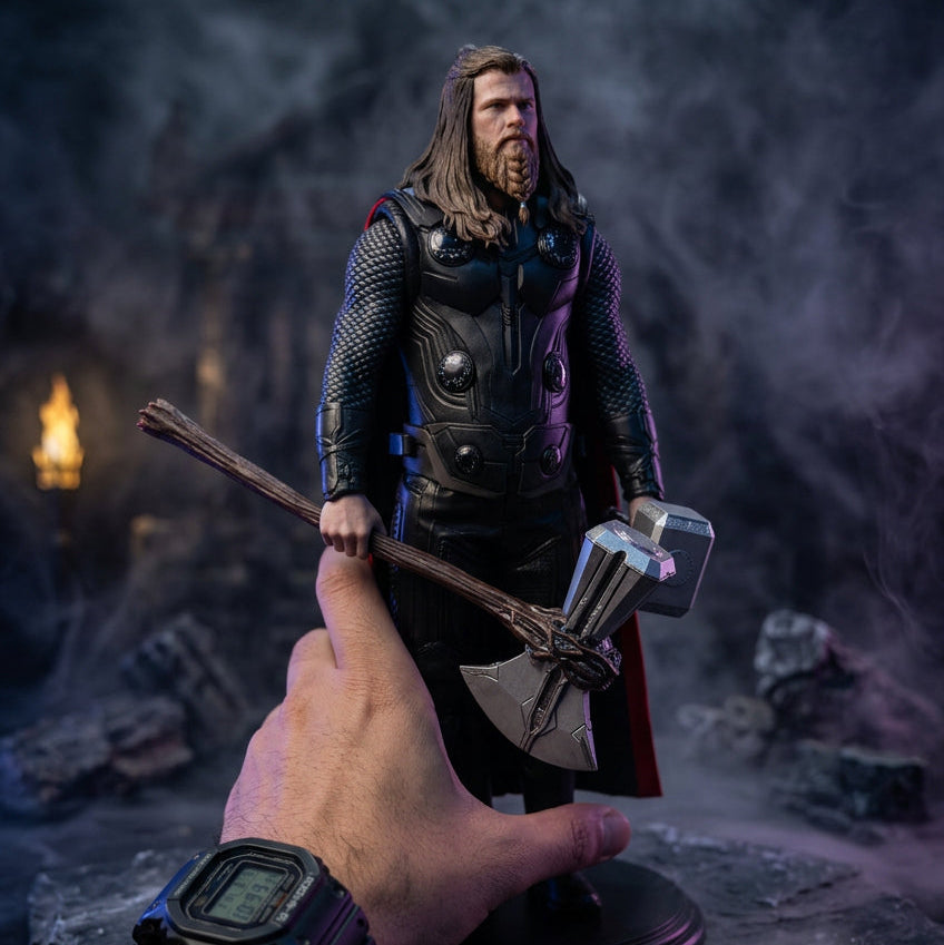 Premium 1/6 Scale Norse Warrior Action Figure with Axe and Hammer Accessories