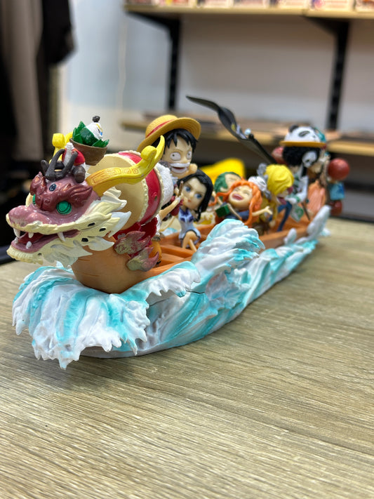 One Piece Anime Figure Straw Hat Figures Dragon Boat Race Series Luffy Model Luffy And Friends Collection Desk Decoration Gifts