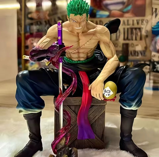 One Piece Anime 14cm Roronoa Zoro Figure Two Heads Replaceable Manga Statue Decor Pvc Action Collection Model Toys