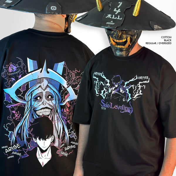 Solo leveling black Tshirt from one for all anime clothing store