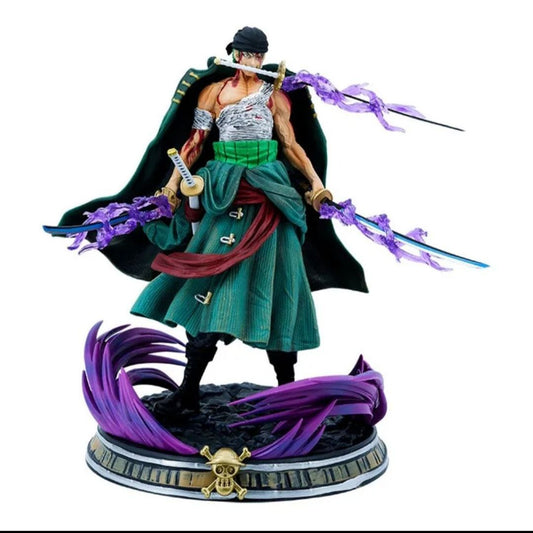 34CM One Piece Roronoa Zoro Anime Figure Three-Knife Manga Anime Statue Action Figure Collection Model Samurai Sanji Toys Gifts