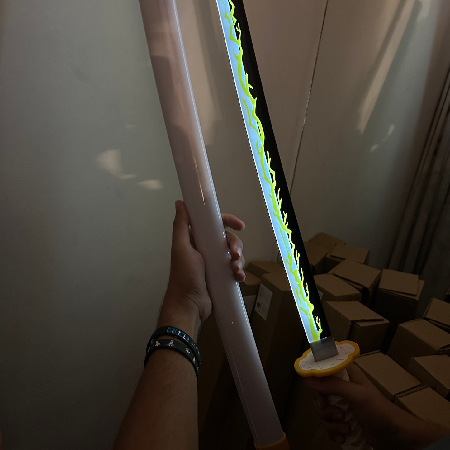 LED Light Demon Slayer Katana Luminous Sword Tomioka Giyuu Anime Cosplay Prop Knife Real Japanese Katana Samurai Lightsabre Toy