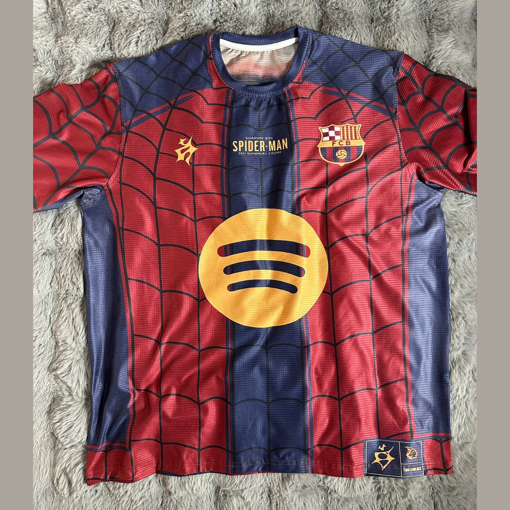 Barca Spiderman jersey sport t-shirt