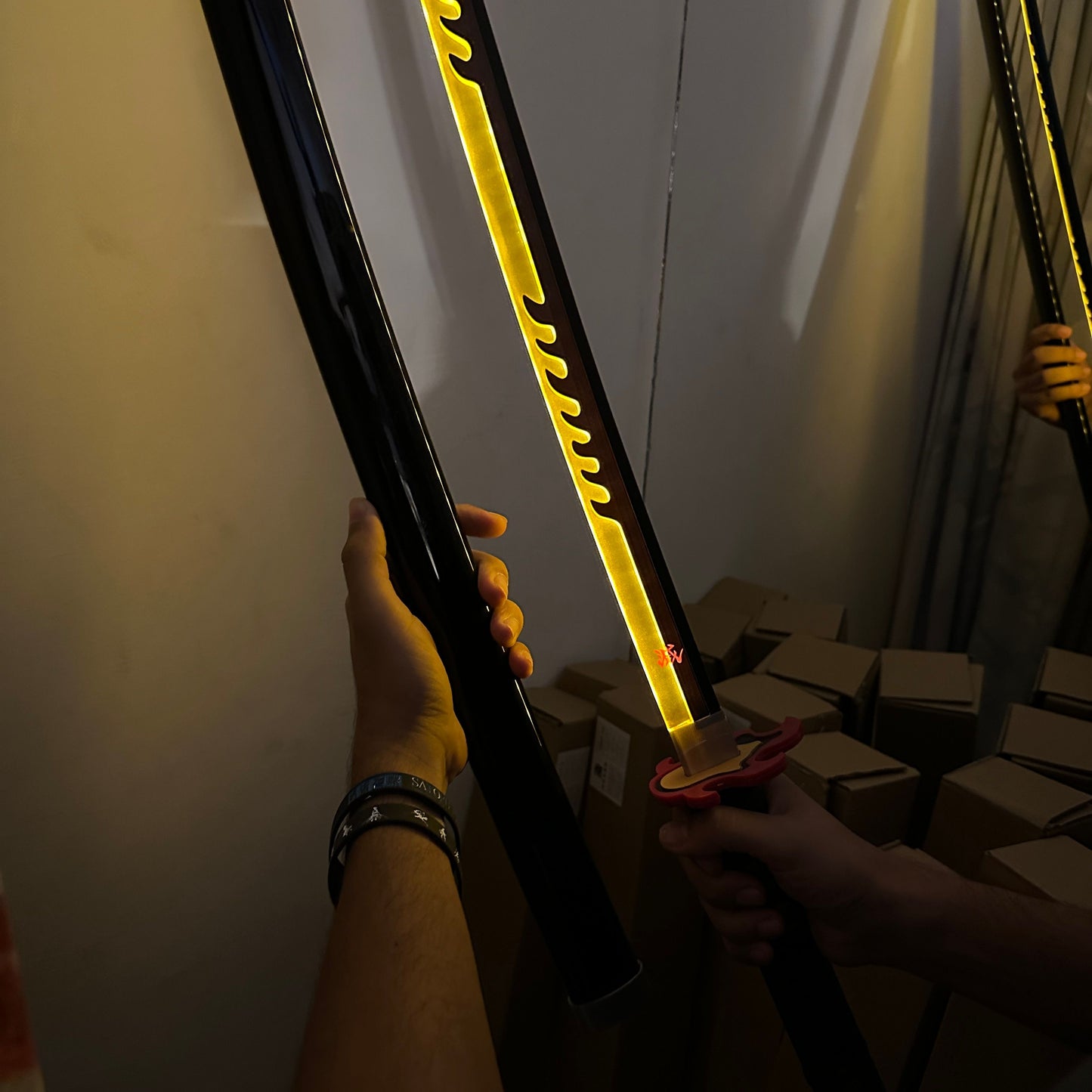 LED Light Demon Slayer Katana Luminous Sword Tomioka Giyuu Anime Cosplay Prop Knife Real Japanese Katana Samurai Lightsabre Toy