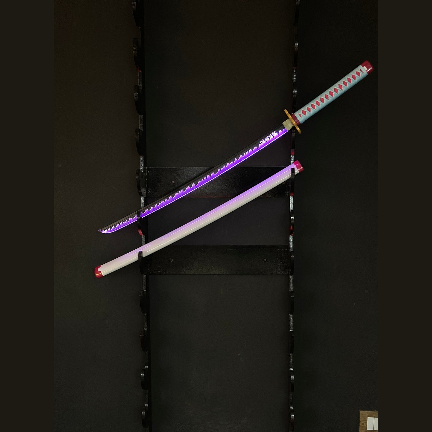 LED Light Demon Slayer Katana Luminous Sword Tomioka Giyuu Anime Cosplay Prop Knife Real Japanese Katana Samurai Lightsabre Toy