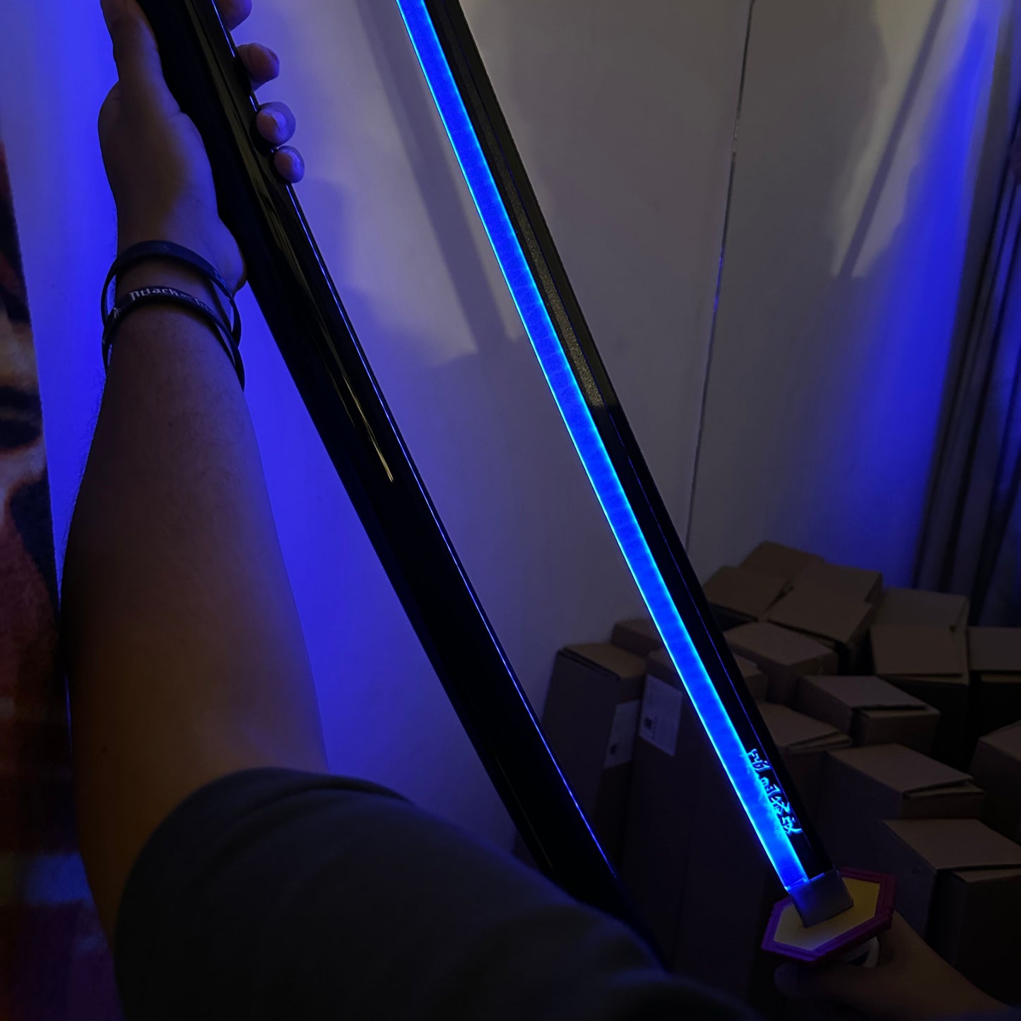 LED Light Demon Slayer Katana Luminous Sword Tomioka Giyuu Anime Cosplay Prop Knife Real Japanese Katana Samurai Lightsabre Toy