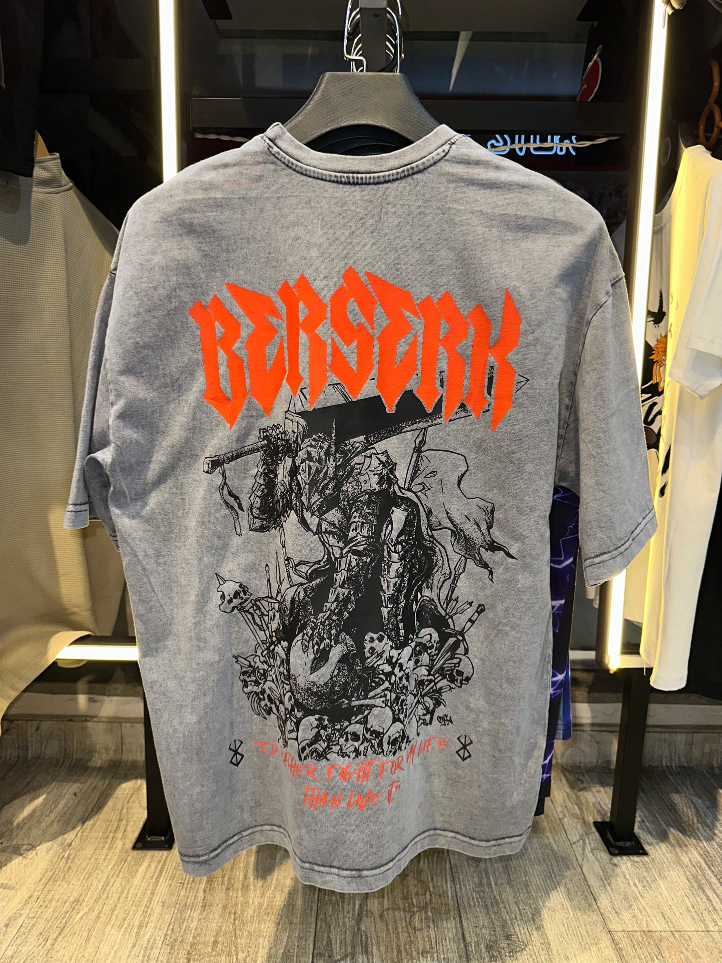 Guts-berserk anime t-shirt from one for all anime clothing store