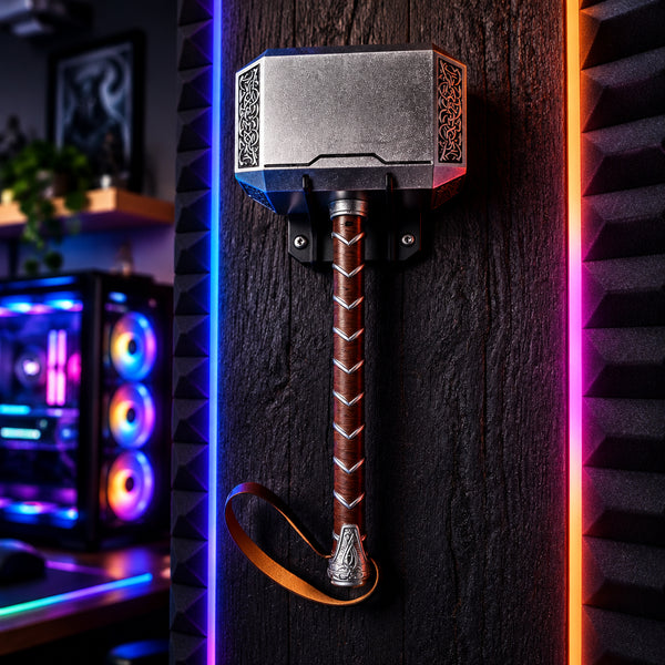 Full Size PU Foam Lightning God Hammer - Convention-Safe Comic Cosplay Battle Prop