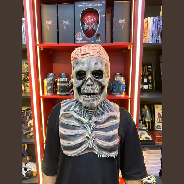 Scary Undead Skull Mask with Exposed Brain for Halloween