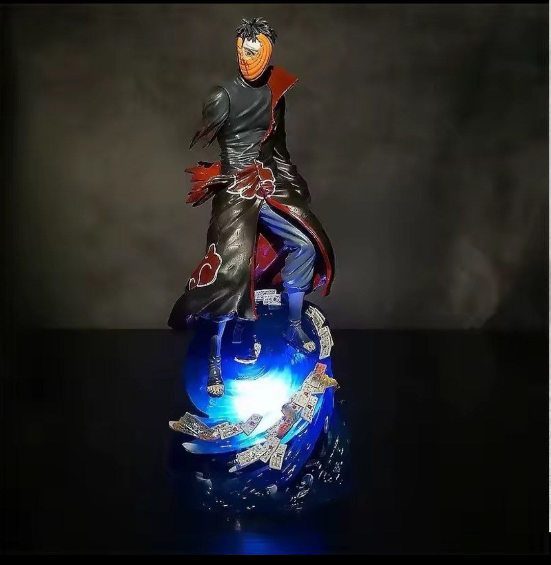 34cm New Naruto Anime Figure Uchiha Obito Perimeter PVC Model Scene Statue Desktop Decoration Ornaments Kids Birthday Gifts To