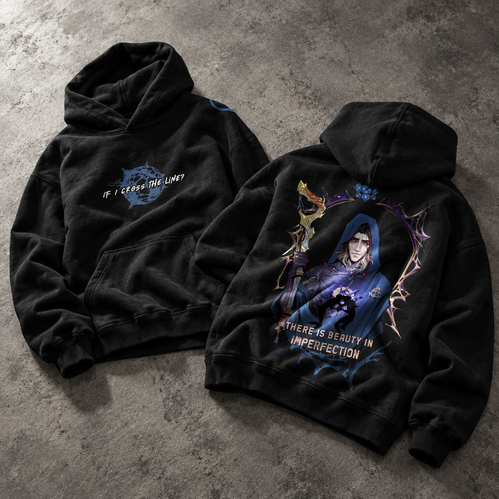 Hextech Inventor Cyborg Graphic Black Pullover Hoodie - Ultra-Heavyweight Egyptian Cotton Fleece Steampunk Streetwear Hoodie Egypt