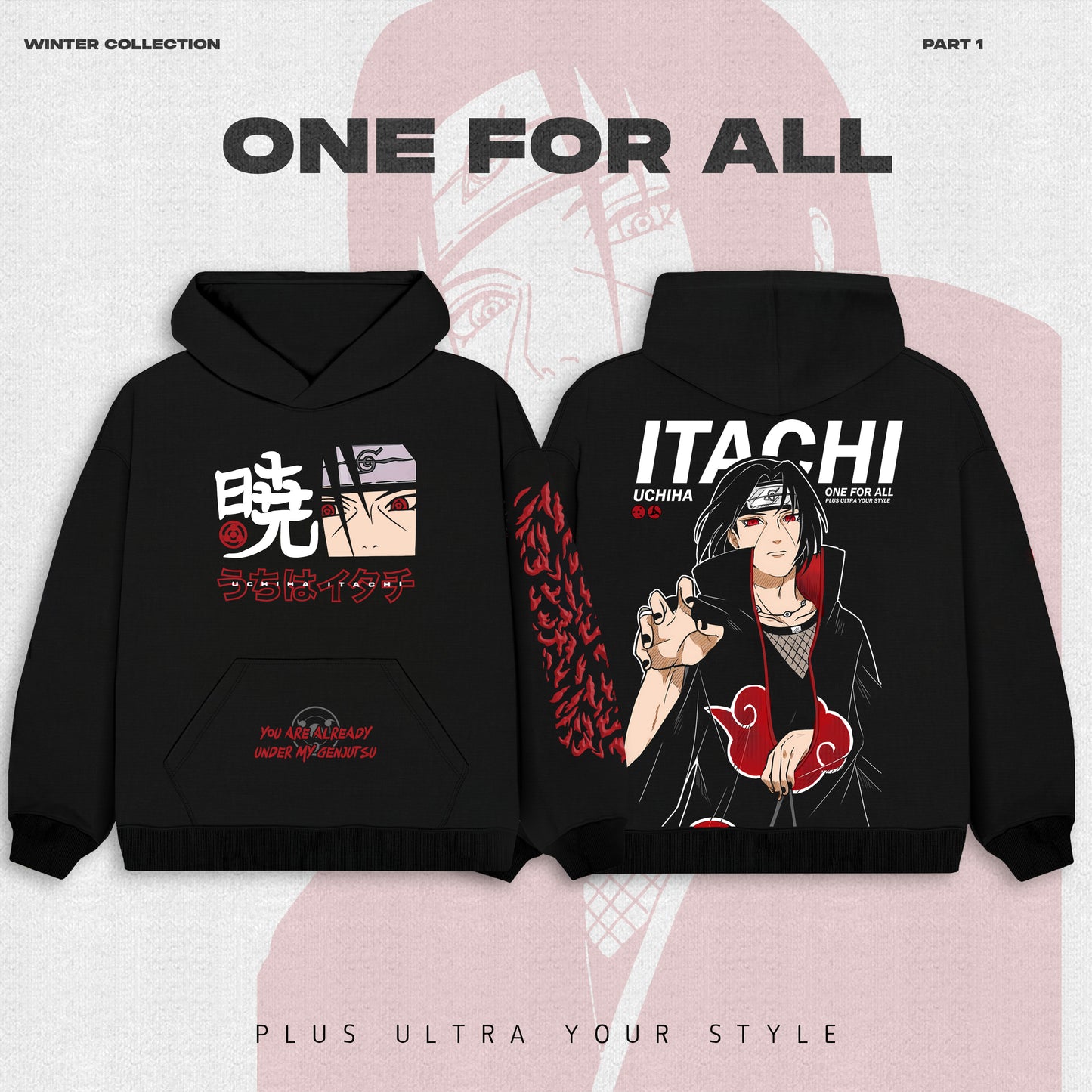 Itachi Buff- Naruto Black| Anime Hoodies Egypt