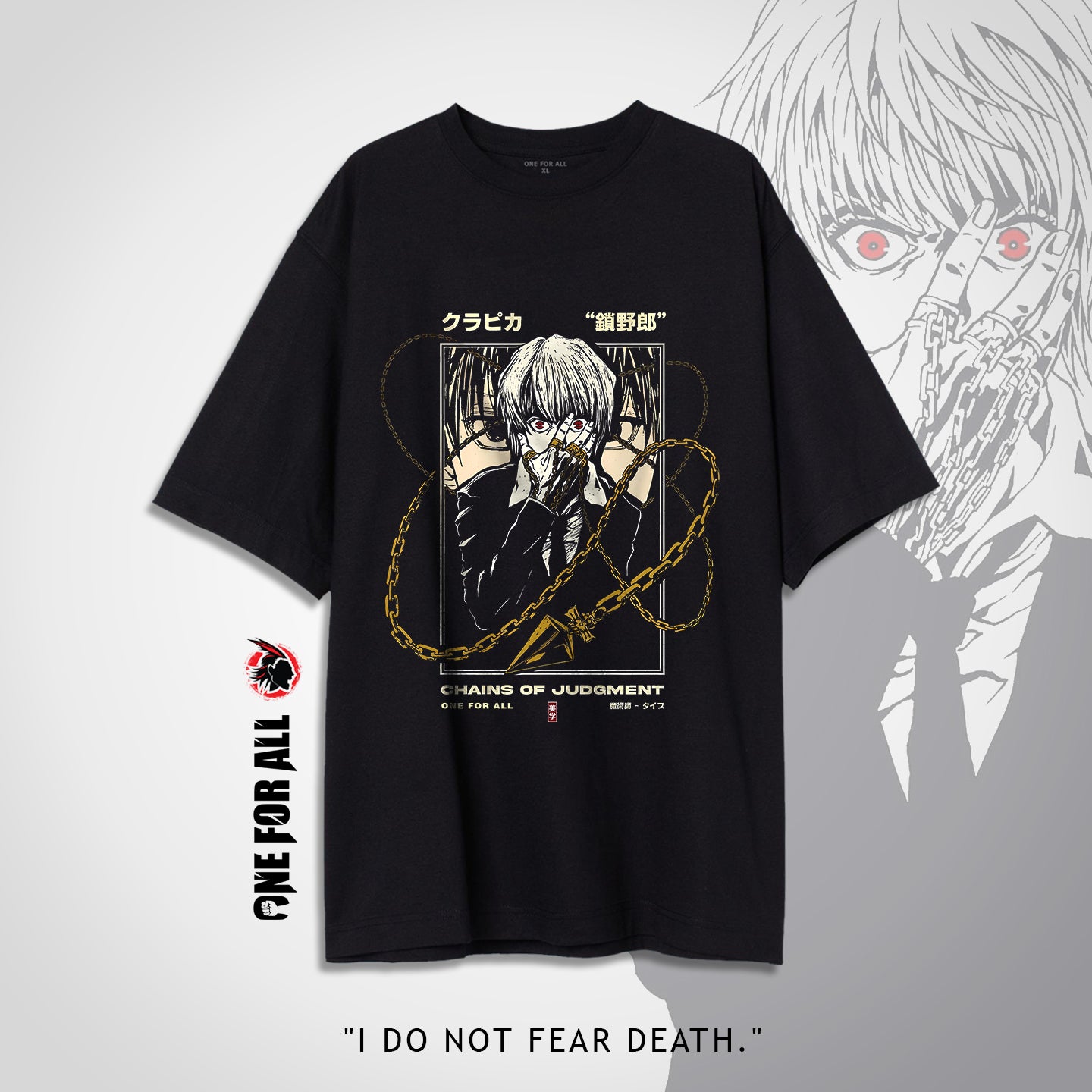 Kurapika black t-shirt from ONE FOR ALL