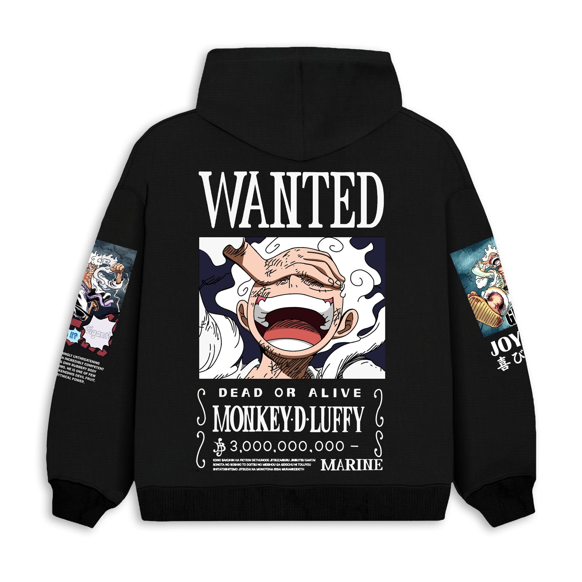 Luffy wanted - One piece Hoodie - Black| Anime Hoodies Egypt