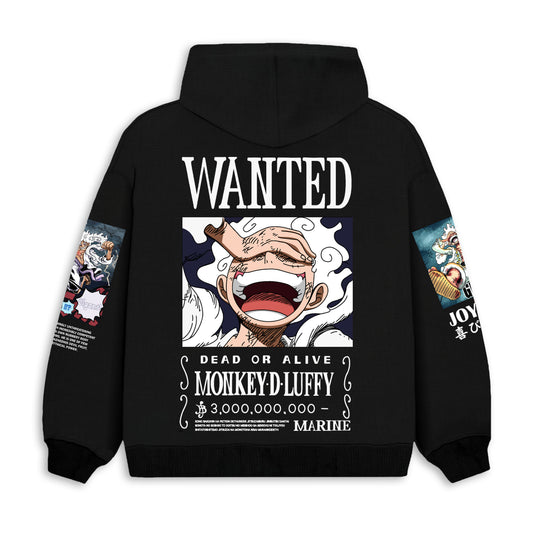 Luffy wanted - One piece Hoodie - Black| Anime Hoodies Egypt