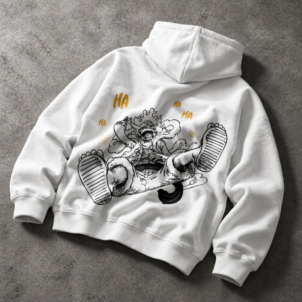 Sun God Liberation Warrior Graphic White Pullover Hoodie - Ultra-Heavyweight Egyptian Cotton Fleece Anime Streetwear Hoodie Egypt