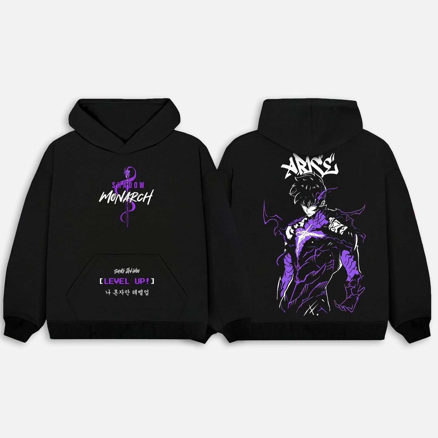 Solo leveling black new hoodie from one for all anime clothing store in egypt