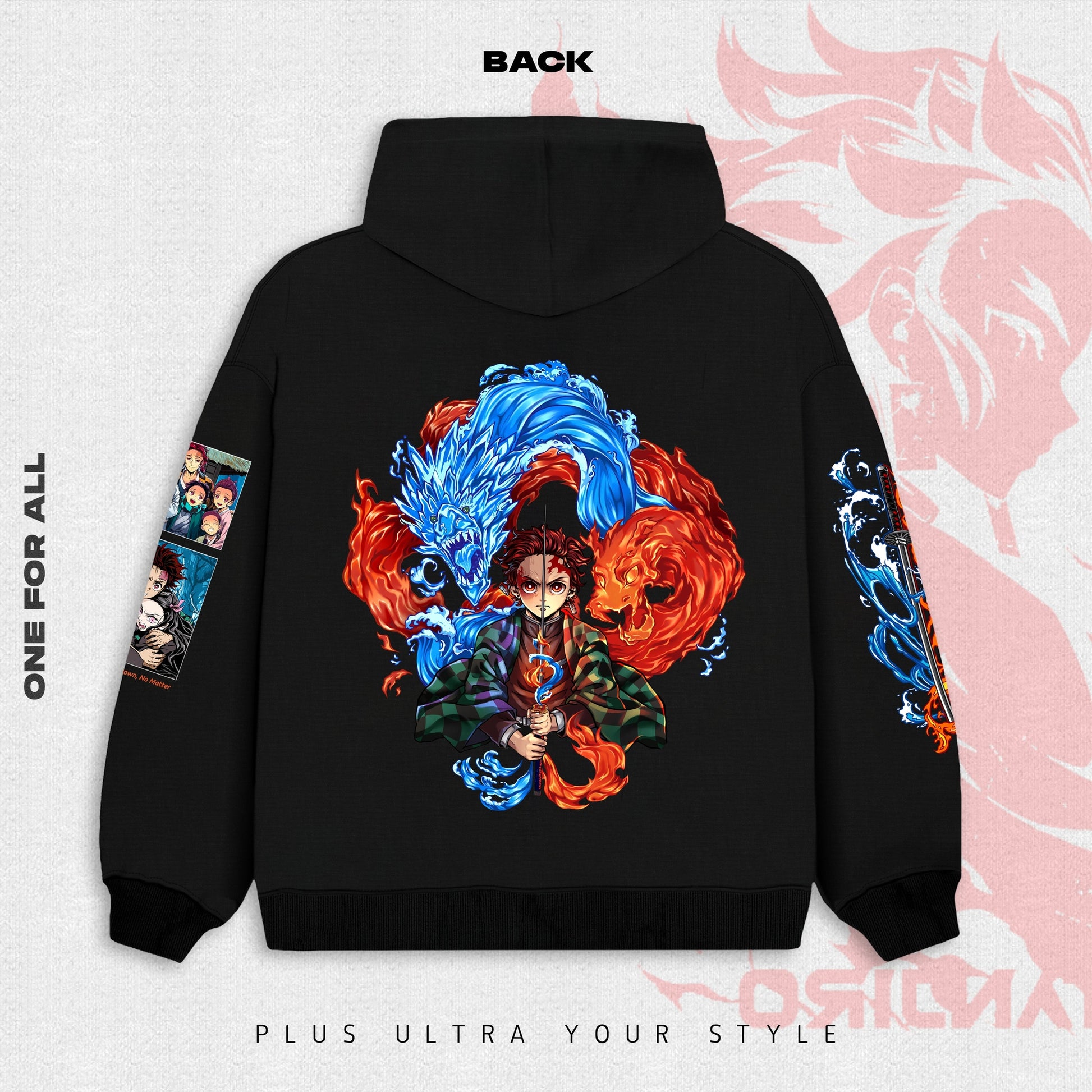 Tanjiro-Demon slayer Hoodie - Black | Anime Hoodies Egypt
