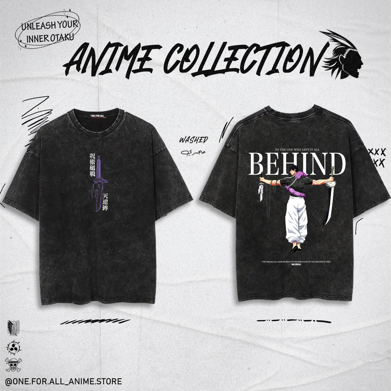 Toji behind roked t-shirt from one for all