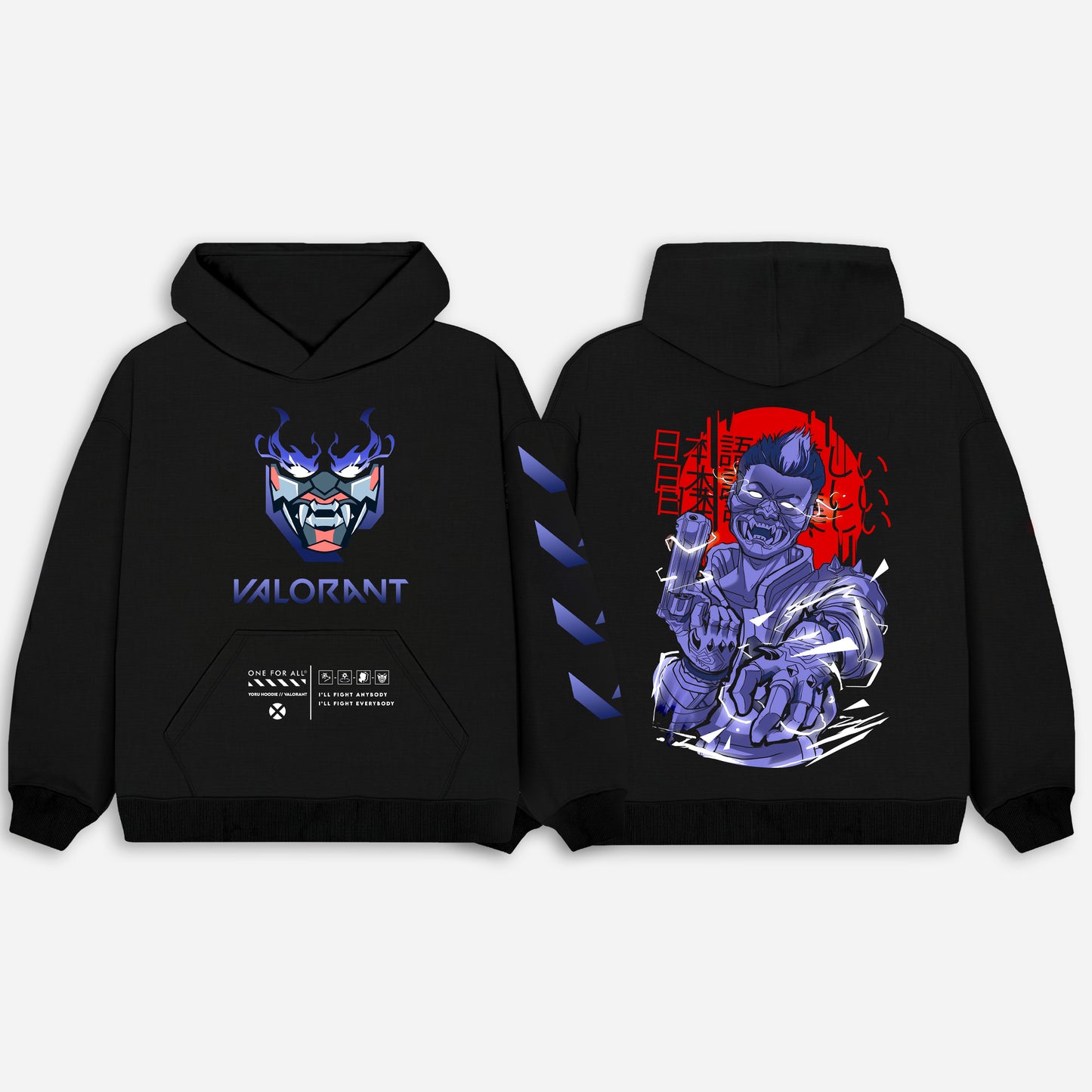 Yoru-valorant hoodie from one for all anime clothing store in Egypt