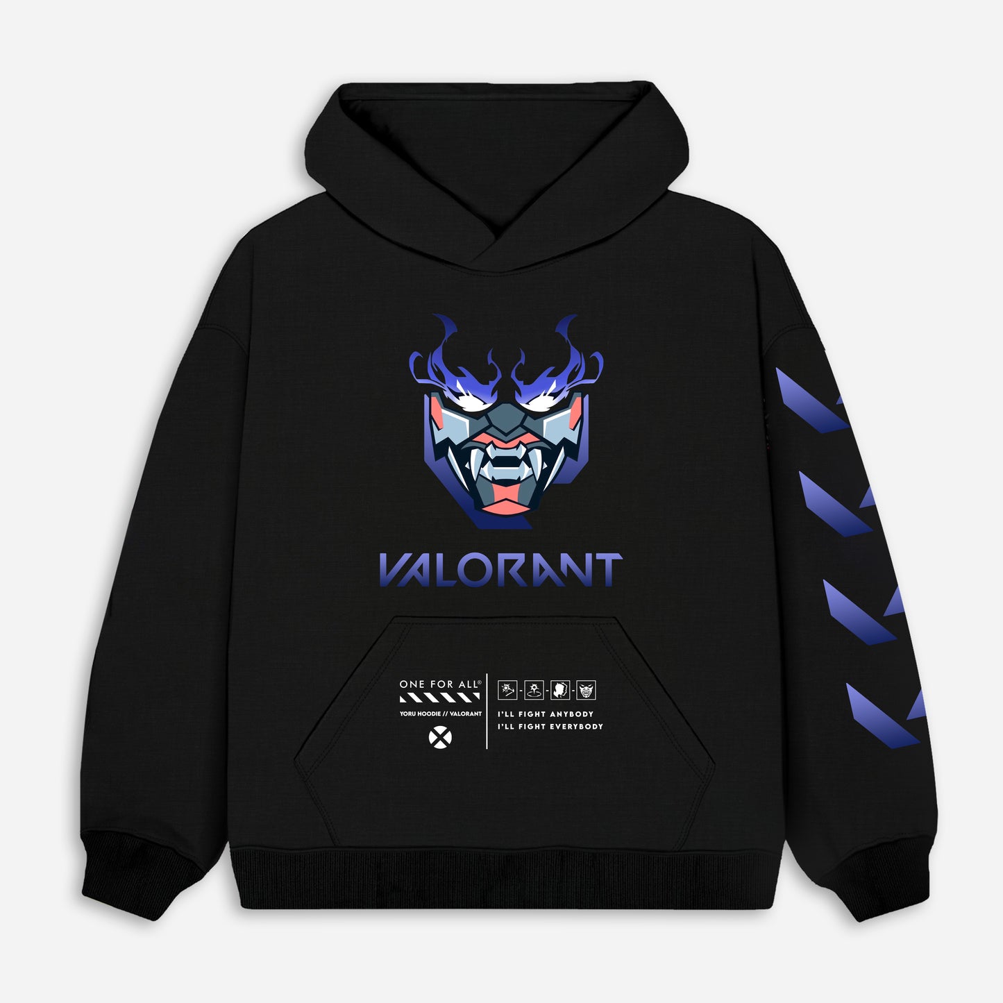 Yoru-valorant hoodie from one for all anime clothing store in Egypt